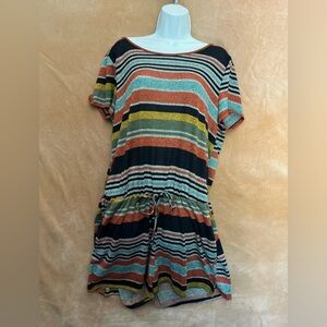 EGS Striped Multicolor Short Sleeve romper shorts
